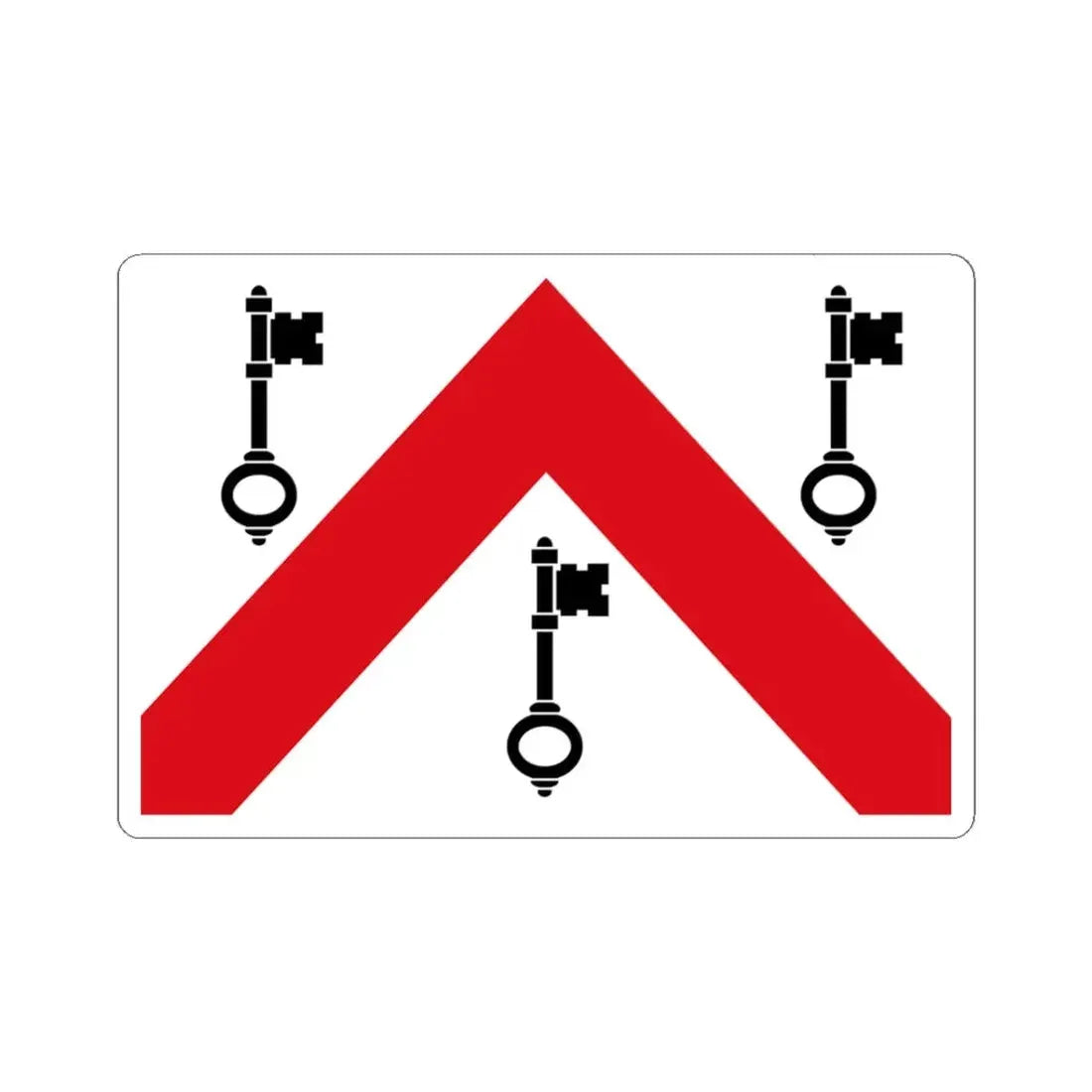 Tielt vlag (Belgium) STICKER Vinyl Kiss-Cut Decal 3 Inch White - The Sticker Space