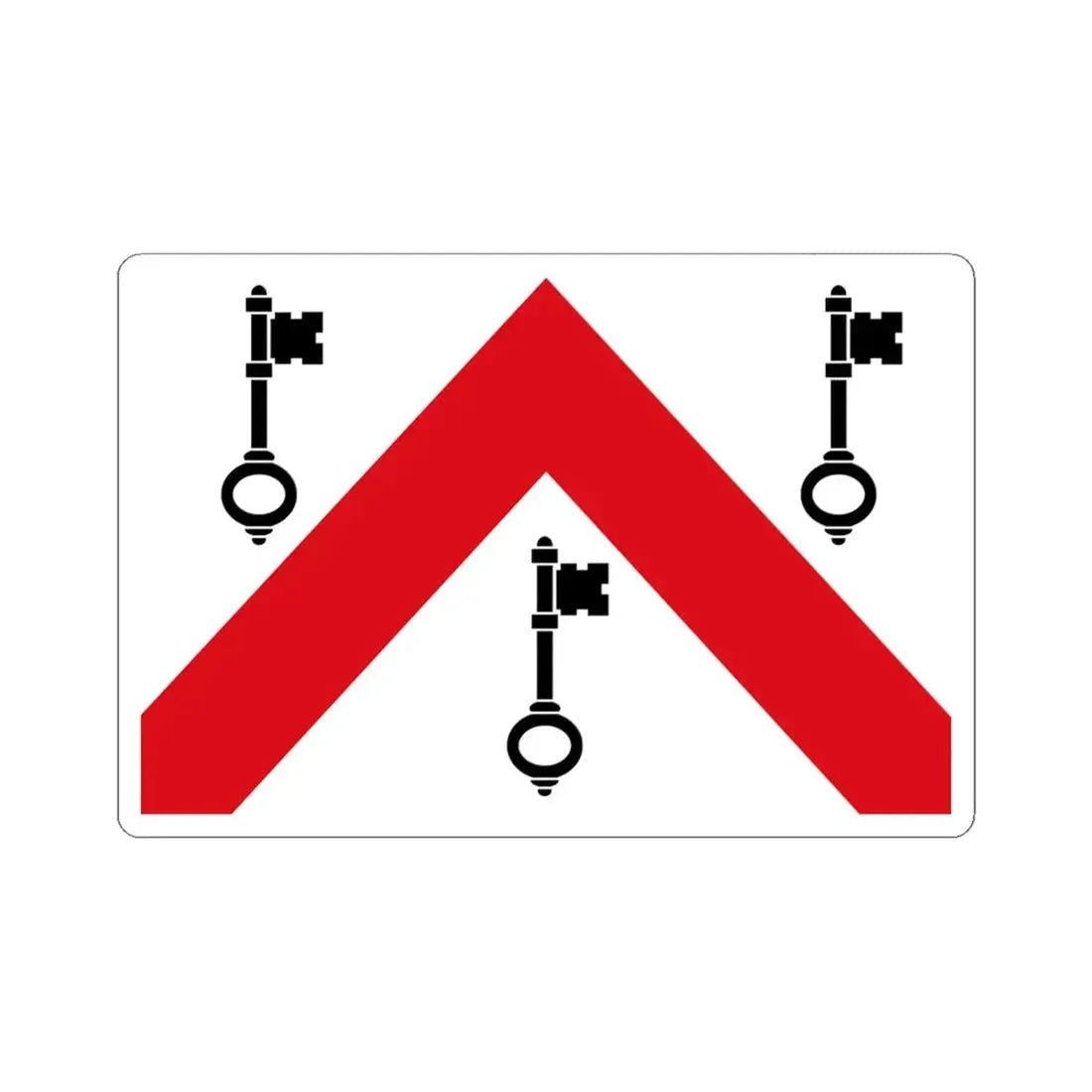 Tielt vlag (Belgium) STICKER Vinyl Kiss-Cut Decal 6 Inch White - The Sticker Space