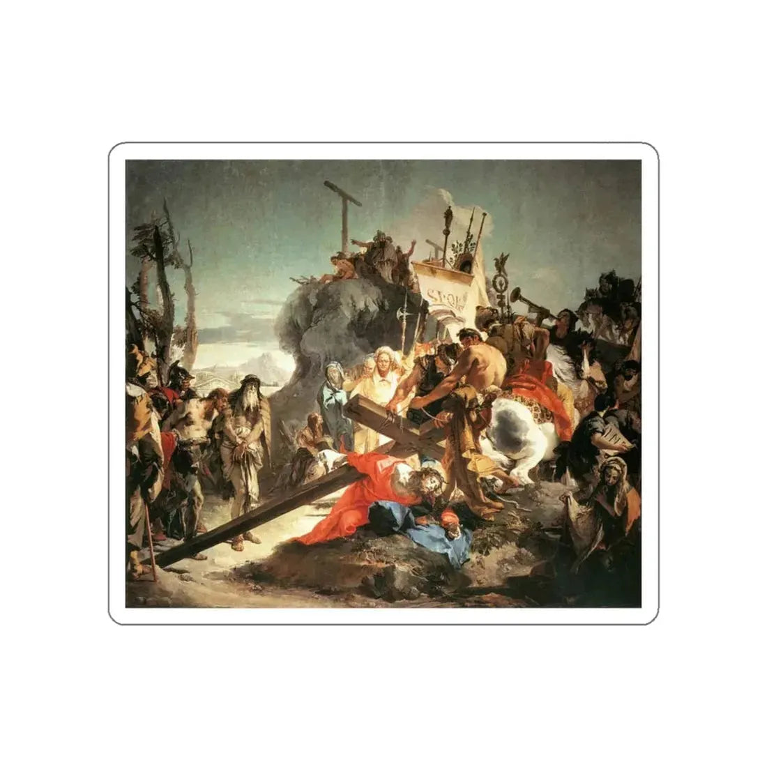 TIEPOLO, Giovanni Battista - Christ Carrying the Cross (Artwork) STICKER Vinyl Die-Cut Decal White Die-Cut 3 Inch - The Sticker Space