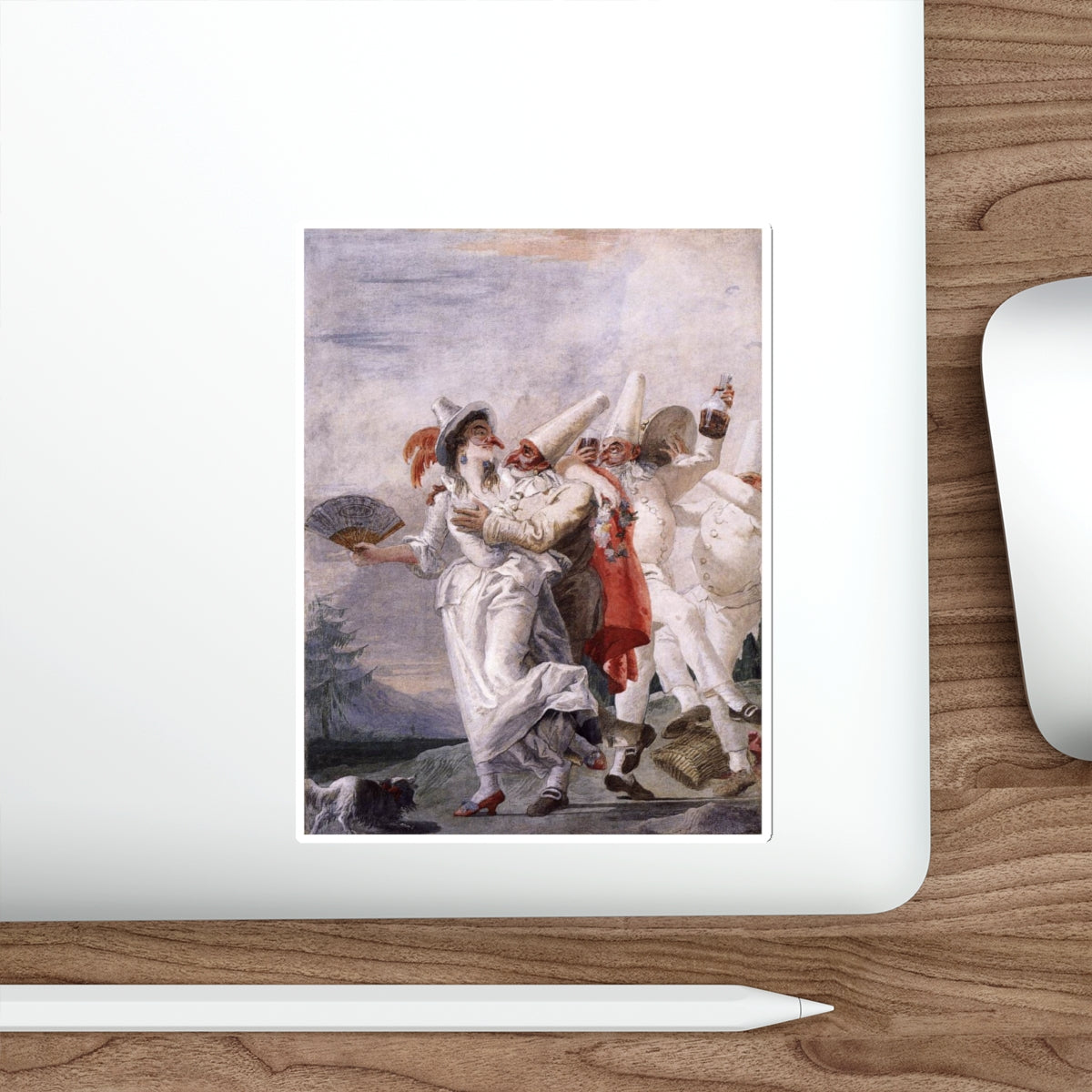 TIEPOLO, Giovanni Domenico - Pulcinella in Love (Artwork) STICKER Vinyl Die-Cut Decal-The Sticker Space