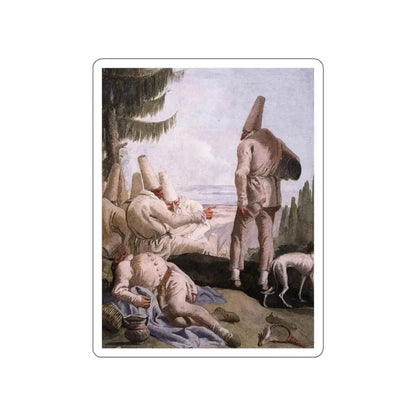 TIEPOLO, Giovanni Domenico - Pulcinella's Departure (Artwork) STICKER Vinyl Die-Cut Decal White Die-Cut 6 Inch - The Sticker Space