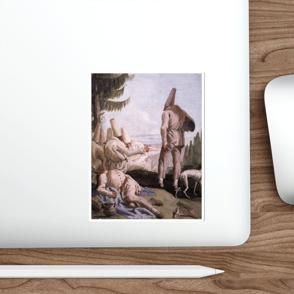 TIEPOLO, Giovanni Domenico - Pulcinella's Departure (Artwork) STICKER Vinyl Die-Cut Decal-The Sticker Space