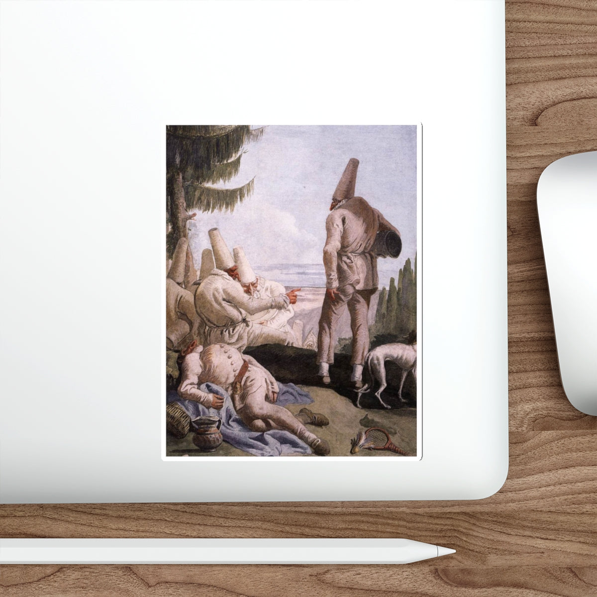 TIEPOLO, Giovanni Domenico - Pulcinella's Departure (Artwork) STICKER Vinyl Die-Cut Decal-The Sticker Space