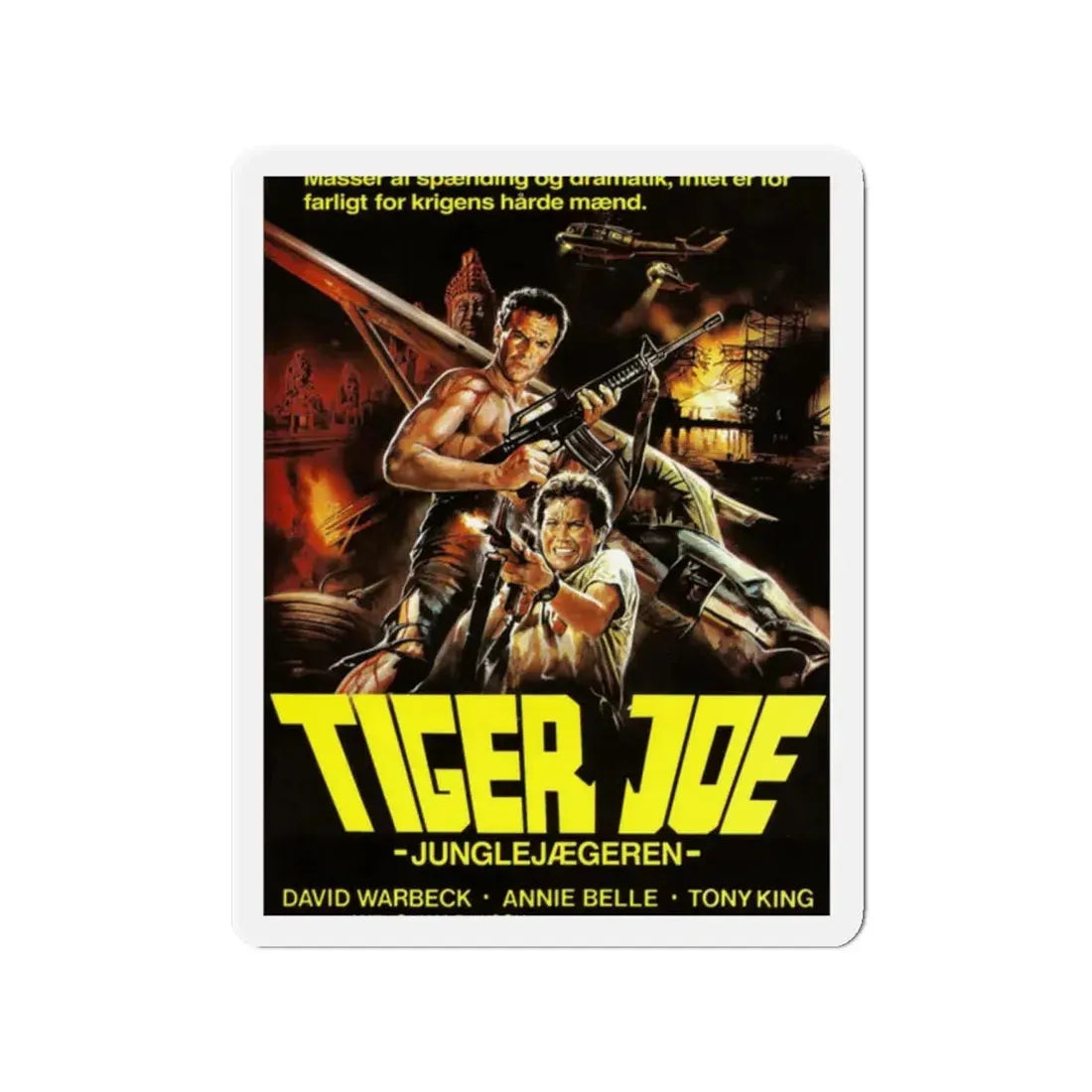 TIGER JOE (DANISH) 1982 Movie Poster - Refrigerator Magnet 2 Inch Die-Cut - The Sticker Space