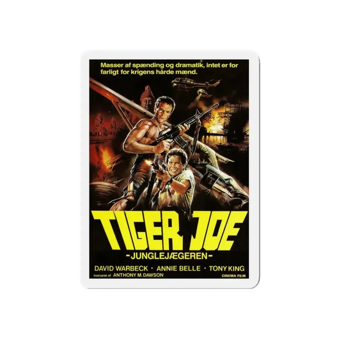 TIGER JOE (DANISH) 1982 Movie Poster - Refrigerator Magnet 5 Inch Die-Cut - The Sticker Space