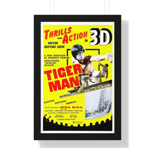 TIGER MAN 1983 - Framed Movie Poster 16″ x 24″ Black - The Sticker Space