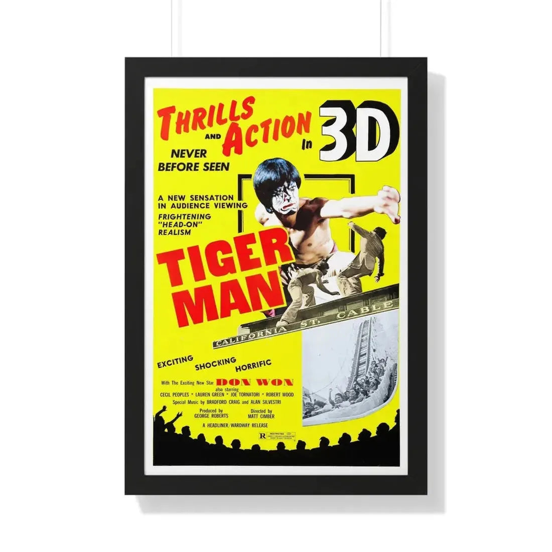 TIGER MAN 1983 - Framed Movie Poster 20" x 30" Black - The Sticker Space