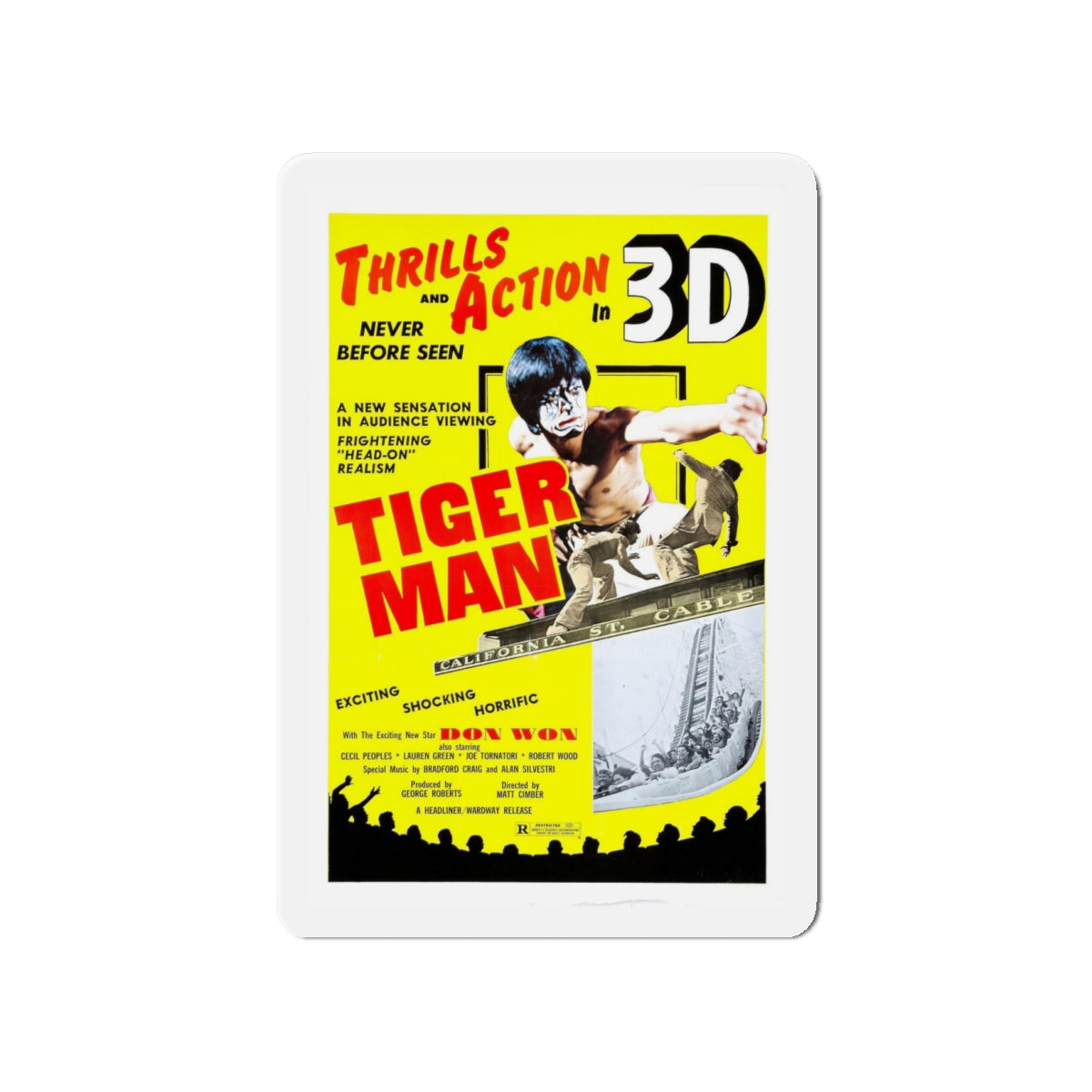 TIGER MAN 1983 Movie Poster - Refrigerator Magnet-4 Inch-The Sticker Space