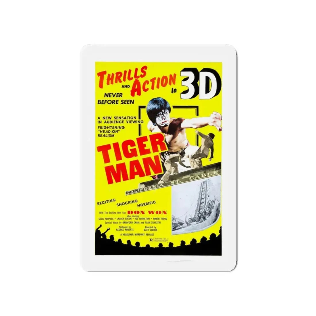 TIGER MAN 1983 Movie Poster - Refrigerator Magnet 4 Inch - The Sticker Space