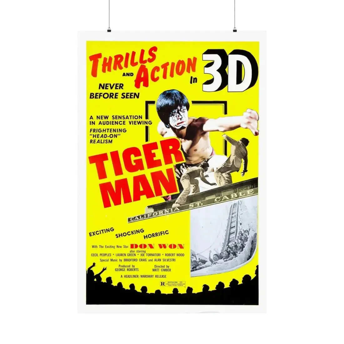 TIGER MAN 1983 - Paper Movie Poster 36" x 54" Matte - The Sticker Space