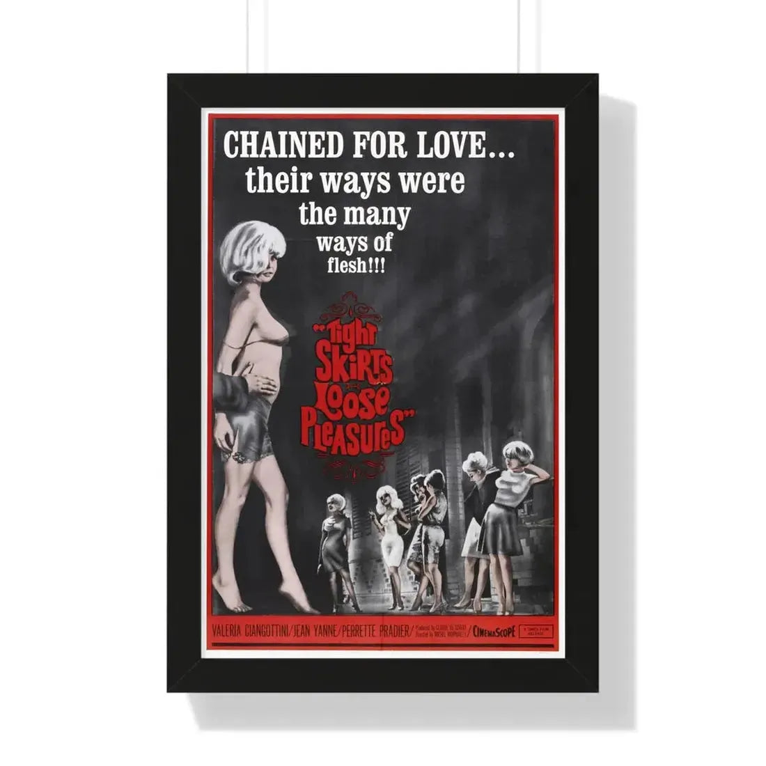 TIGHT SKIRTS, LOOSE PLEASURES 1966 - Framed Movie Poster 16″ x 24″ Black - The Sticker Space
