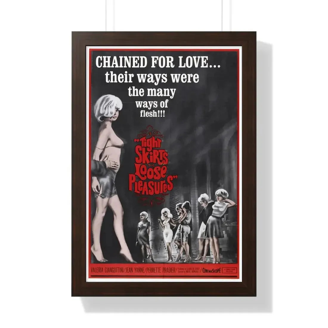 TIGHT SKIRTS, LOOSE PLEASURES 1966 - Framed Movie Poster 16″ x 24″ Walnut - The Sticker Space