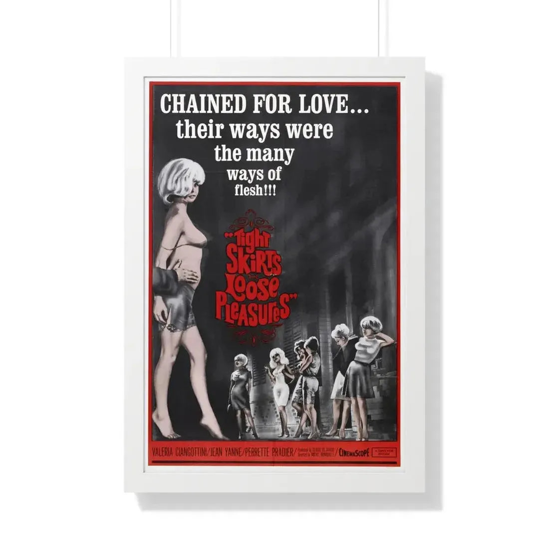 TIGHT SKIRTS, LOOSE PLEASURES 1966 - Framed Movie Poster 20" x 30" White - The Sticker Space