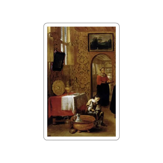 TILBORGH, Gillis van - Family Portrait (detail)2 (Artwork) STICKER Vinyl Die-Cut Decal White Die-Cut 2 Inch - The Sticker Space