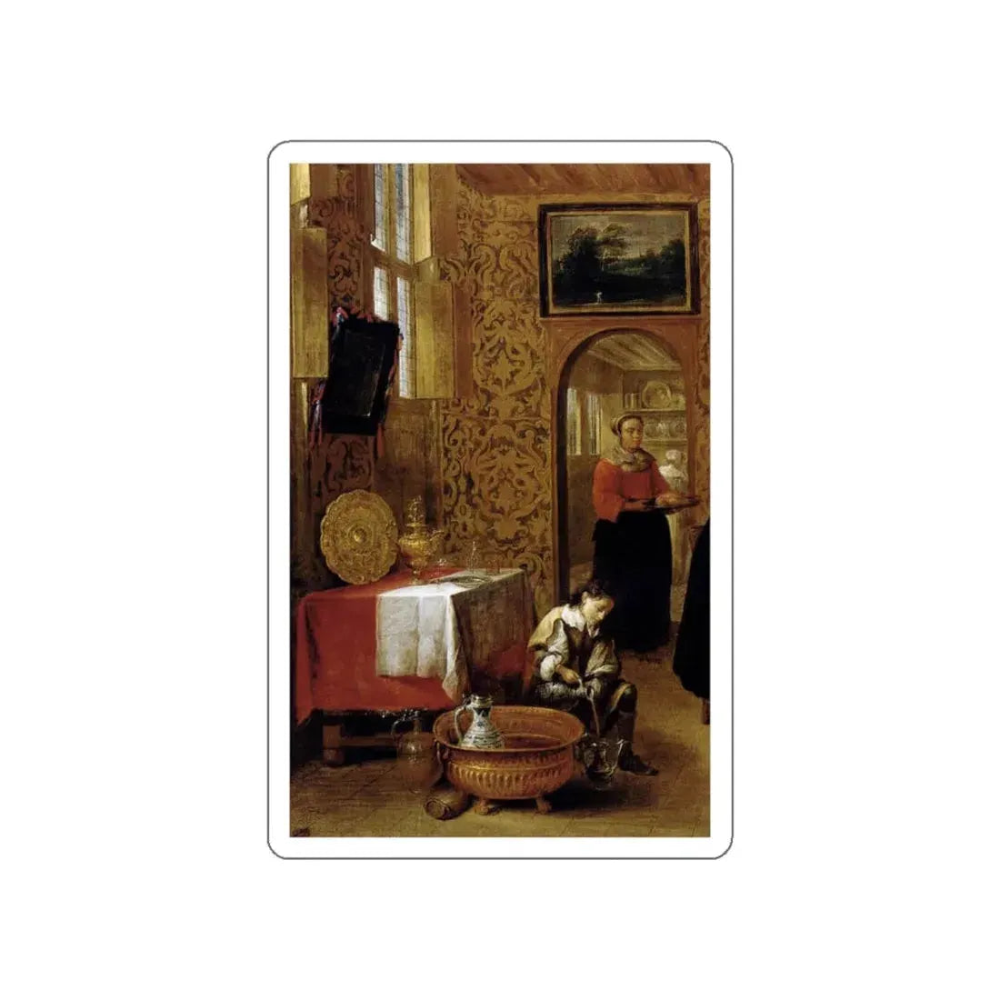 TILBORGH, Gillis van - Family Portrait (detail)2 (Artwork) STICKER Vinyl Die-Cut Decal White Die-Cut 5 Inch - The Sticker Space