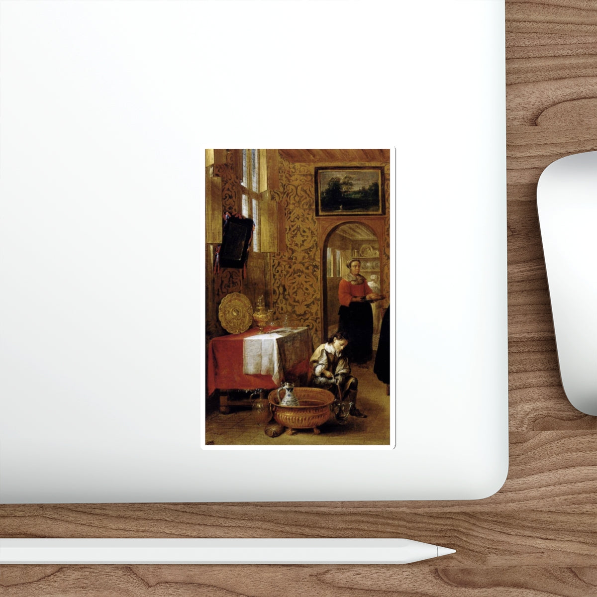 TILBORGH, Gillis van - Family Portrait (detail)2 (Artwork) STICKER Vinyl Die-Cut Decal-The Sticker Space