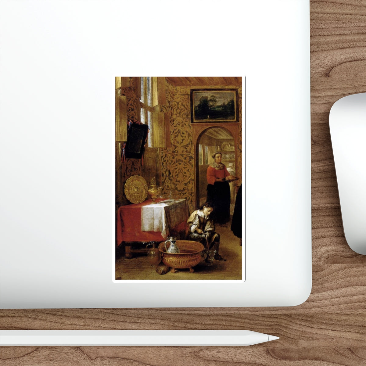 TILBORGH, Gillis van - Family Portrait (detail)2 (Artwork) STICKER Vinyl Die-Cut Decal-The Sticker Space