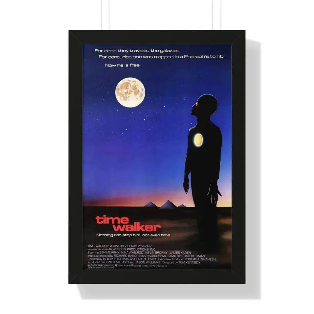 TIME WALKER 1982 - Framed Movie Poster 16″ x 24″ Black - The Sticker Space