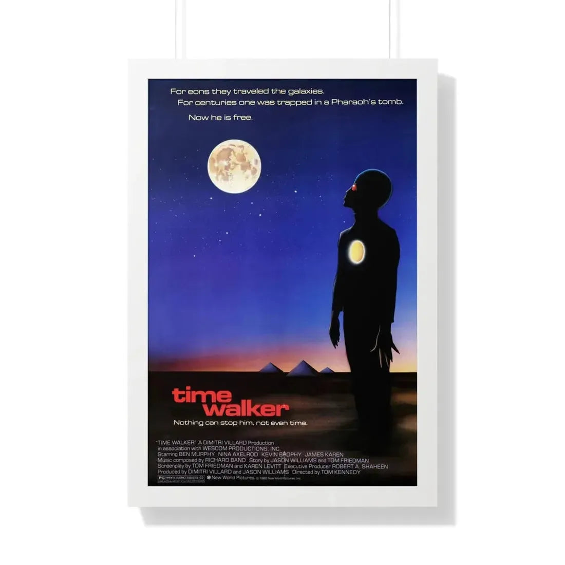 TIME WALKER 1982 - Framed Movie Poster 20" x 30" White - The Sticker Space