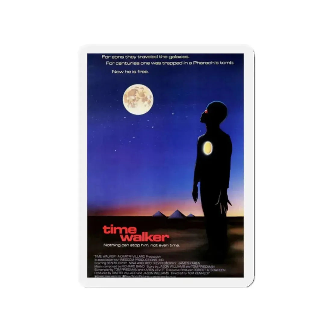 TIME WALKER 1982 Movie Poster - Refrigerator Magnet 2 Inch Die-Cut - The Sticker Space