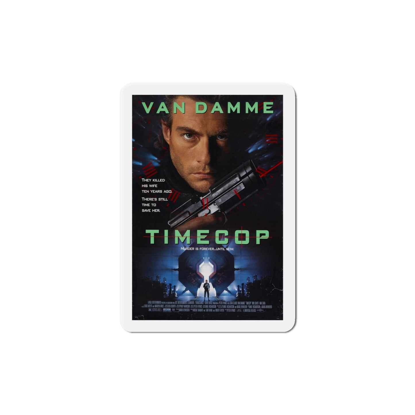 Timecop 1994 Movie Poster Die-Cut Magnet-6 Inch-The Sticker Space