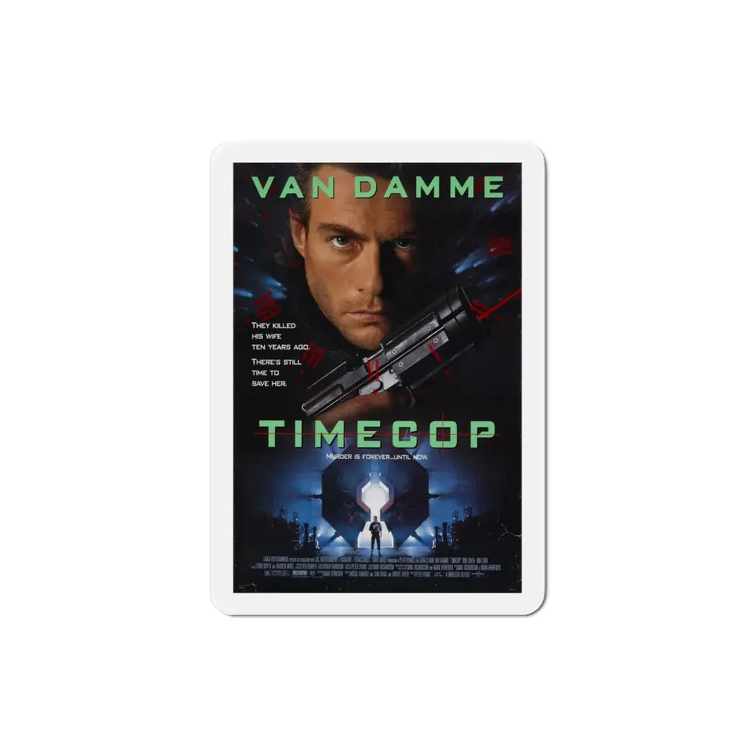 Timecop 1994 Movie Poster Refrigerator Magnet 3 Inch - The Sticker Space