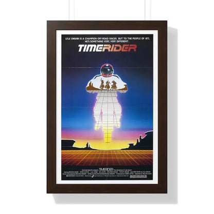TIMERIDER 1982 - Framed Movie Poster 16″ x 24″ Walnut - The Sticker Space