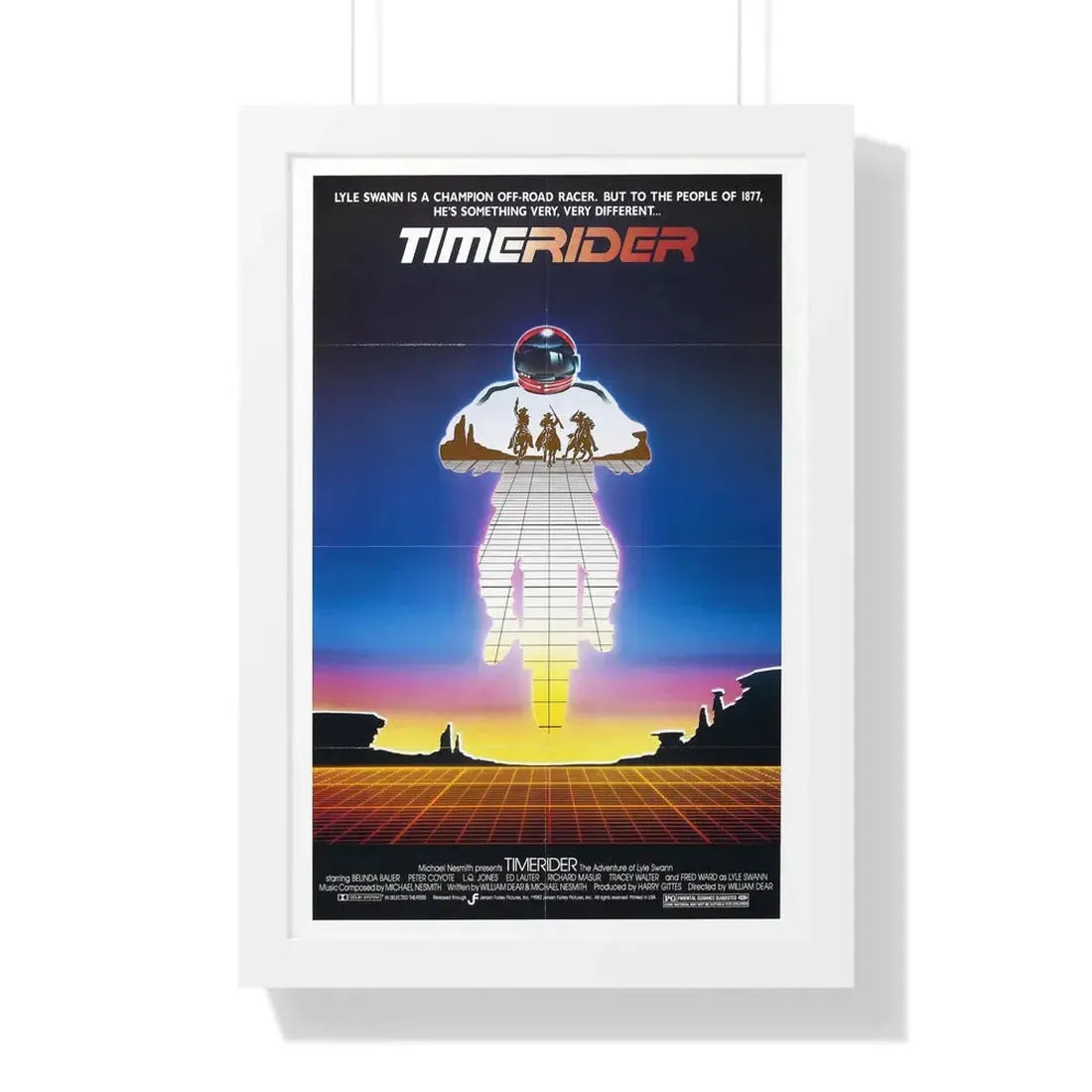 TIMERIDER 1982 - Framed Movie Poster 16″ x 24″ White - The Sticker Space