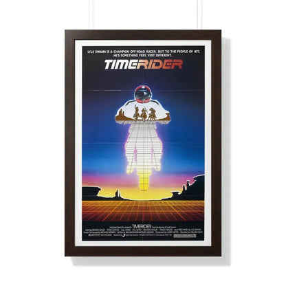 TIMERIDER 1982 - Framed Movie Poster 20" x 30" Walnut - The Sticker Space