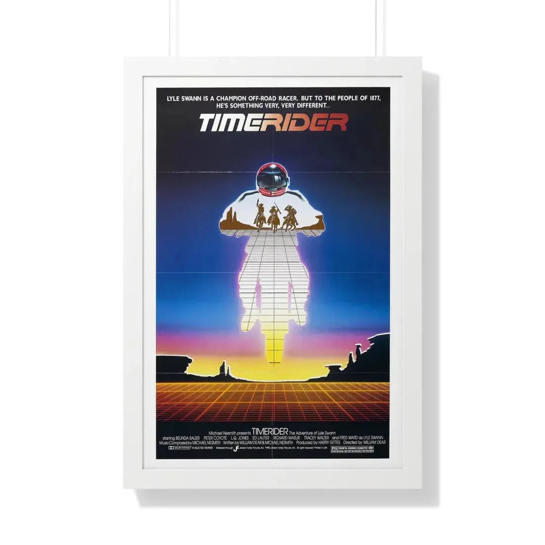 TIMERIDER 1982 - Framed Movie Poster 20" x 30" White - The Sticker Space