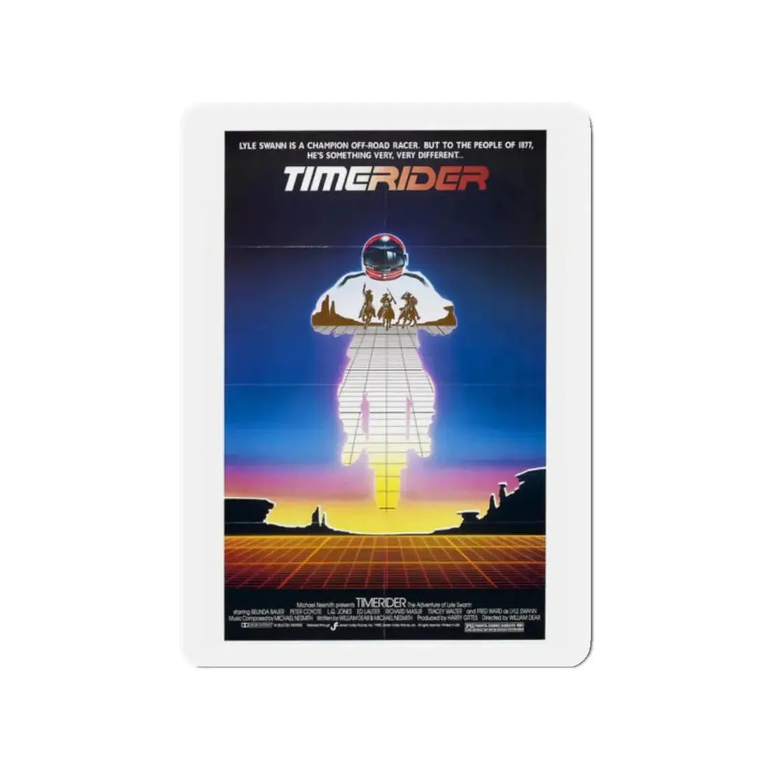 TIMERIDER 1982 Movie Poster - Refrigerator Magnet 2 Inch Die-Cut - The Sticker Space