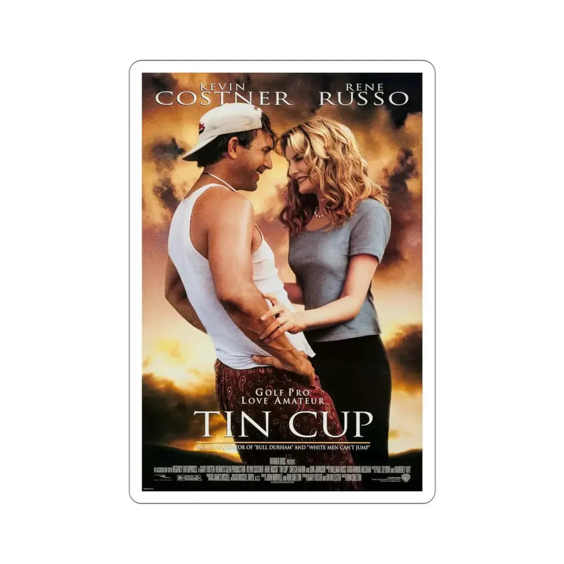 Tin Cup 1996 Movie Poster STICKER Vinyl Die-Cut Decal 4 Inch - The Sticker Space