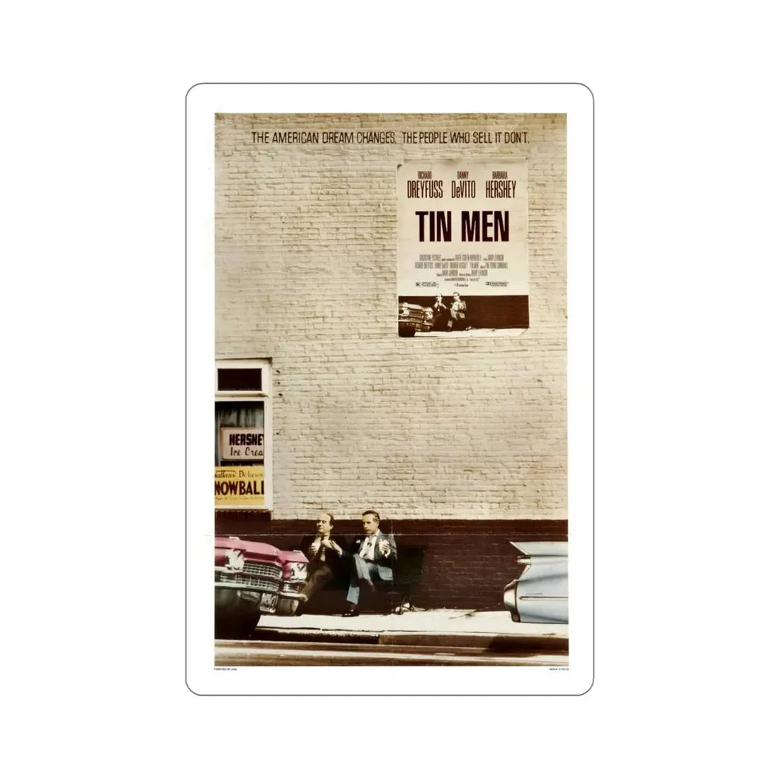 Tin Men 1987 Movie Poster STICKER Vinyl Die-Cut Decal 6 Inch - The Sticker Space