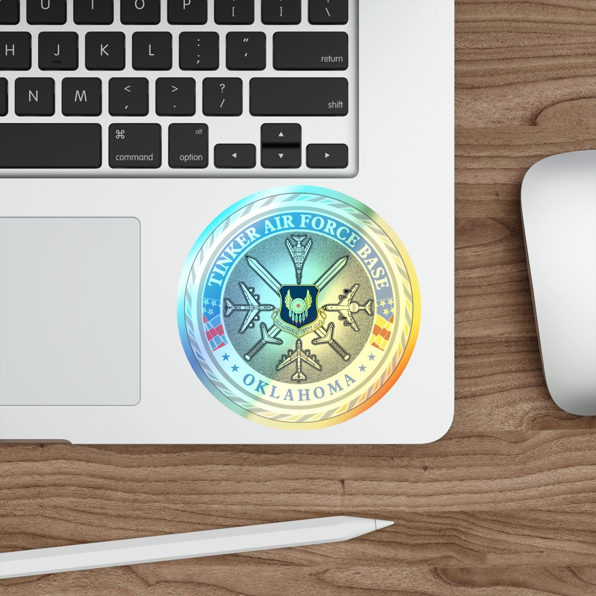 Tinker AF Base (U.S. Air Force) Holographic STICKER Die-Cut Vinyl Decal-The Sticker Space