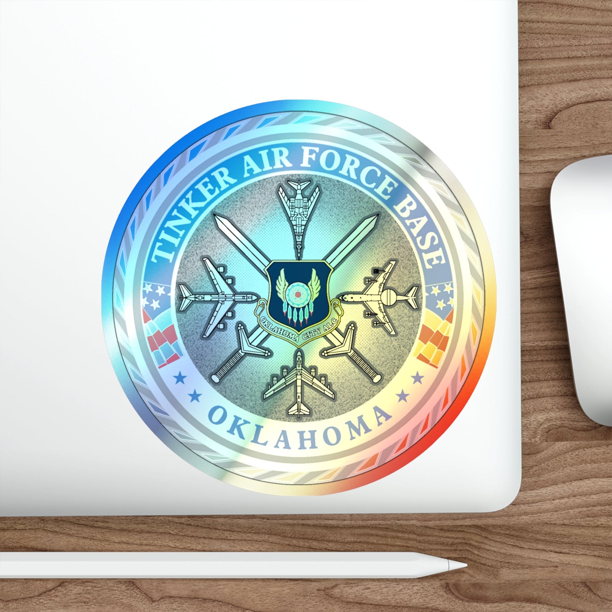 Tinker AF Base (U.S. Air Force) Holographic STICKER Die-Cut Vinyl Decal-The Sticker Space