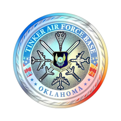 Tinker AF Base (U.S. Air Force) Holographic STICKER Die-Cut Vinyl Decal 4 Inch Holographic - The Sticker Space