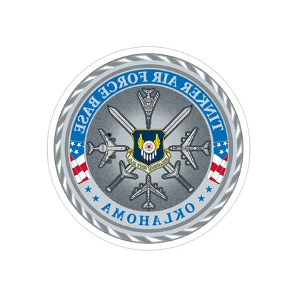 Tinker AF Base (U.S. Air Force) REVERSE PRINT Transparent Die-Cut STICKER 6 Inch Die-Cut Transparent - The Sticker Space