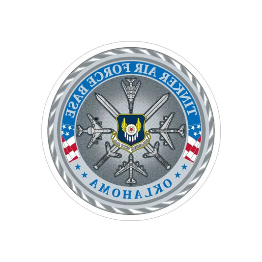 Tinker AF Base (U.S. Air Force) REVERSE PRINT Transparent Die-Cut STICKER 6 Inch Die-Cut Transparent - The Sticker Space