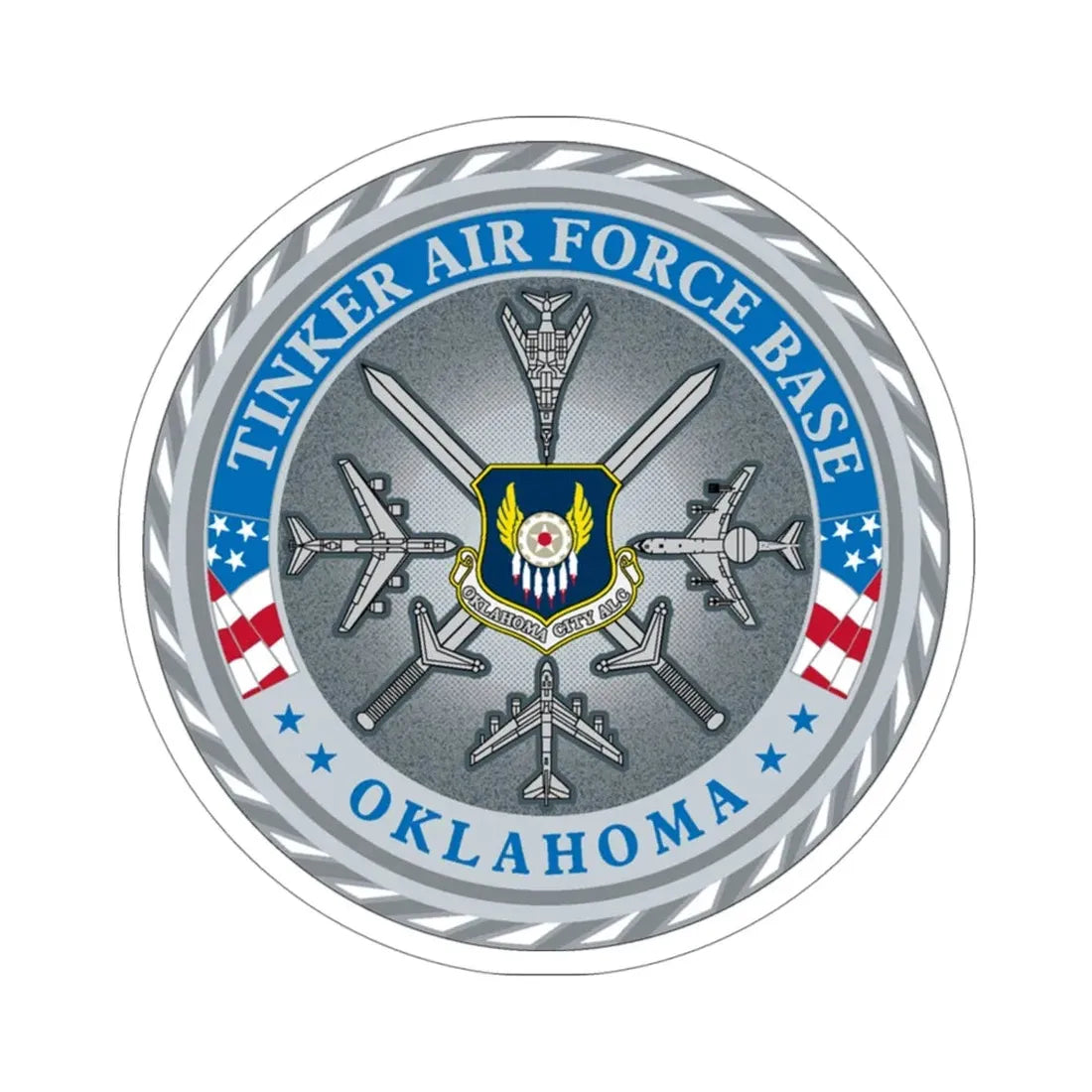 Tinker AF Base (U.S. Air Force) STICKER Vinyl Die-Cut Decal 4 Inch - The Sticker Space