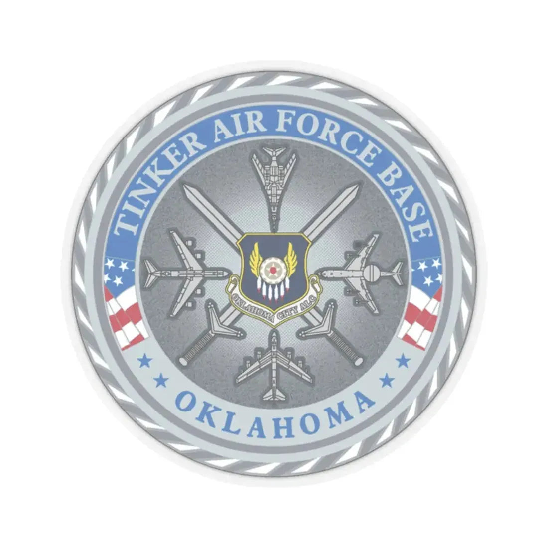 Tinker AF Base (U.S. Air Force) STICKER Vinyl Kiss-Cut Decal 2 Inch Transparent - The Sticker Space
