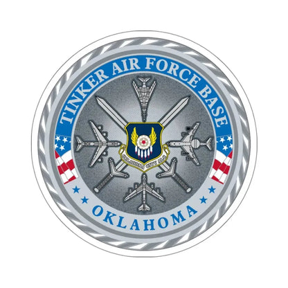 Tinker AF Base (U.S. Air Force) STICKER Vinyl Kiss-Cut Decal 3 Inch White - The Sticker Space