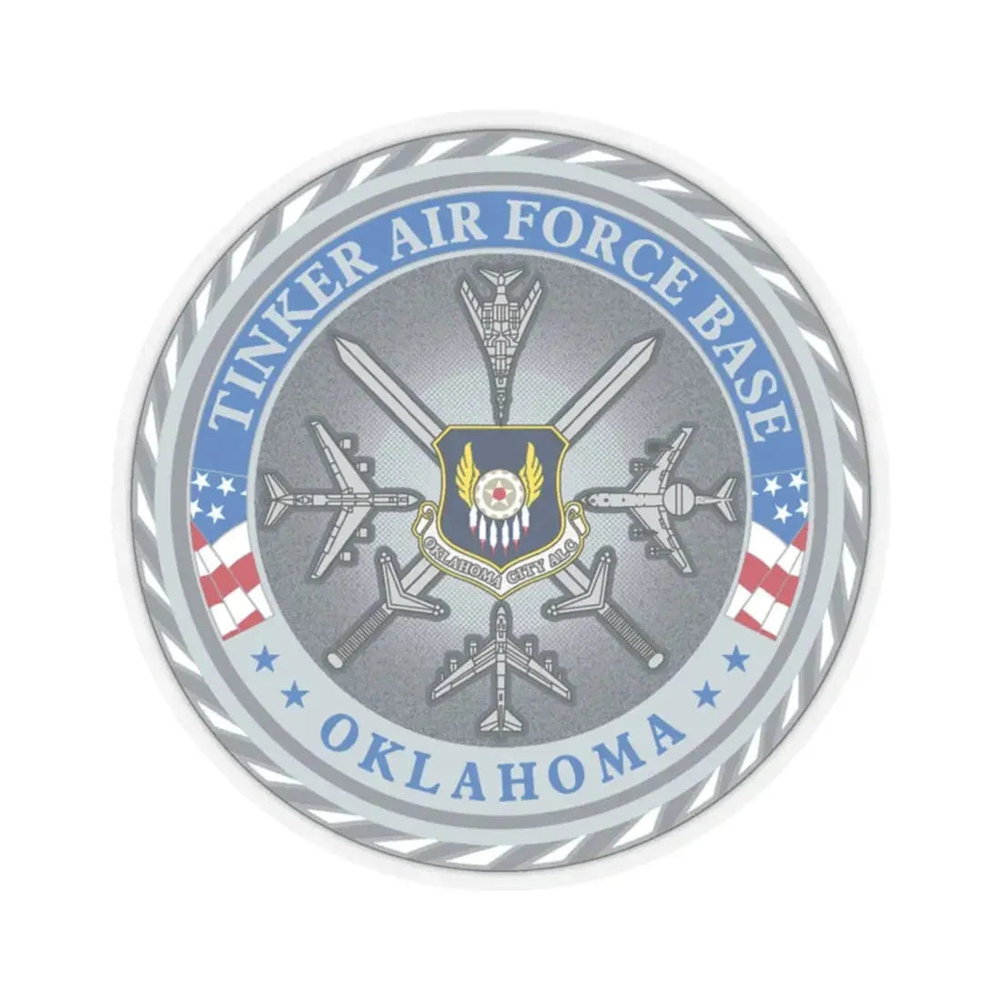 Tinker AF Base (U.S. Air Force) STICKER Vinyl Kiss-Cut Decal 6 Inch Transparent - The Sticker Space