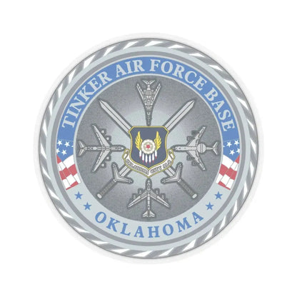 Tinker AF Base (U.S. Air Force) STICKER Vinyl Kiss-Cut Decal 6 Inch Transparent - The Sticker Space