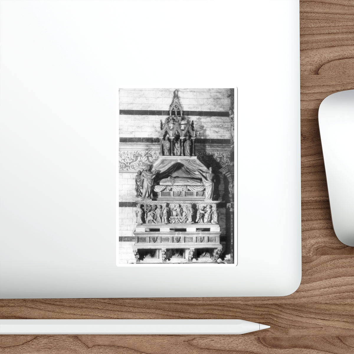 TINO DA CAMAINO - Funeral Monument of Cardinal Petroni (Artwork) STICKER Vinyl Die-Cut Decal-The Sticker Space