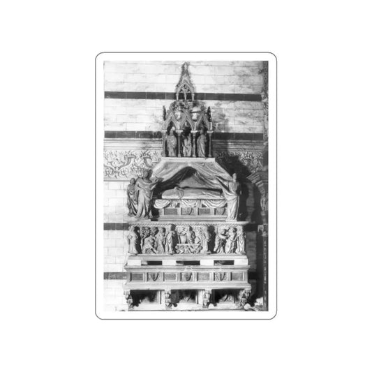 TINO DA CAMAINO - Funeral Monument of Cardinal Petroni (Artwork) STICKER Vinyl Die-Cut Decal White Die-Cut 2 Inch - The Sticker Space