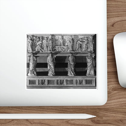 TINO DA CAMAINO - Funeral Monument of Cardinal Petroni (detail) (Artwork) STICKER Vinyl Die-Cut Decal-The Sticker Space