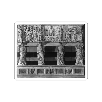 TINO DA CAMAINO - Funeral Monument of Cardinal Petroni (detail) (Artwork) STICKER Vinyl Die-Cut Decal White Die-Cut 4 Inch - The Sticker Space