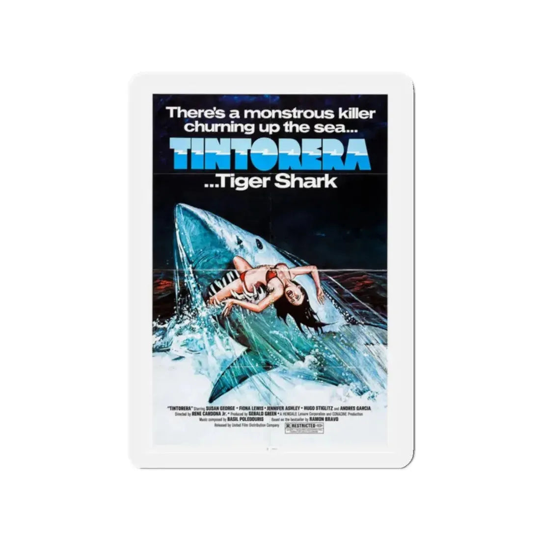 TINTORERA 1977 Movie Poster - Refrigerator Magnet 2 Inch - The Sticker Space