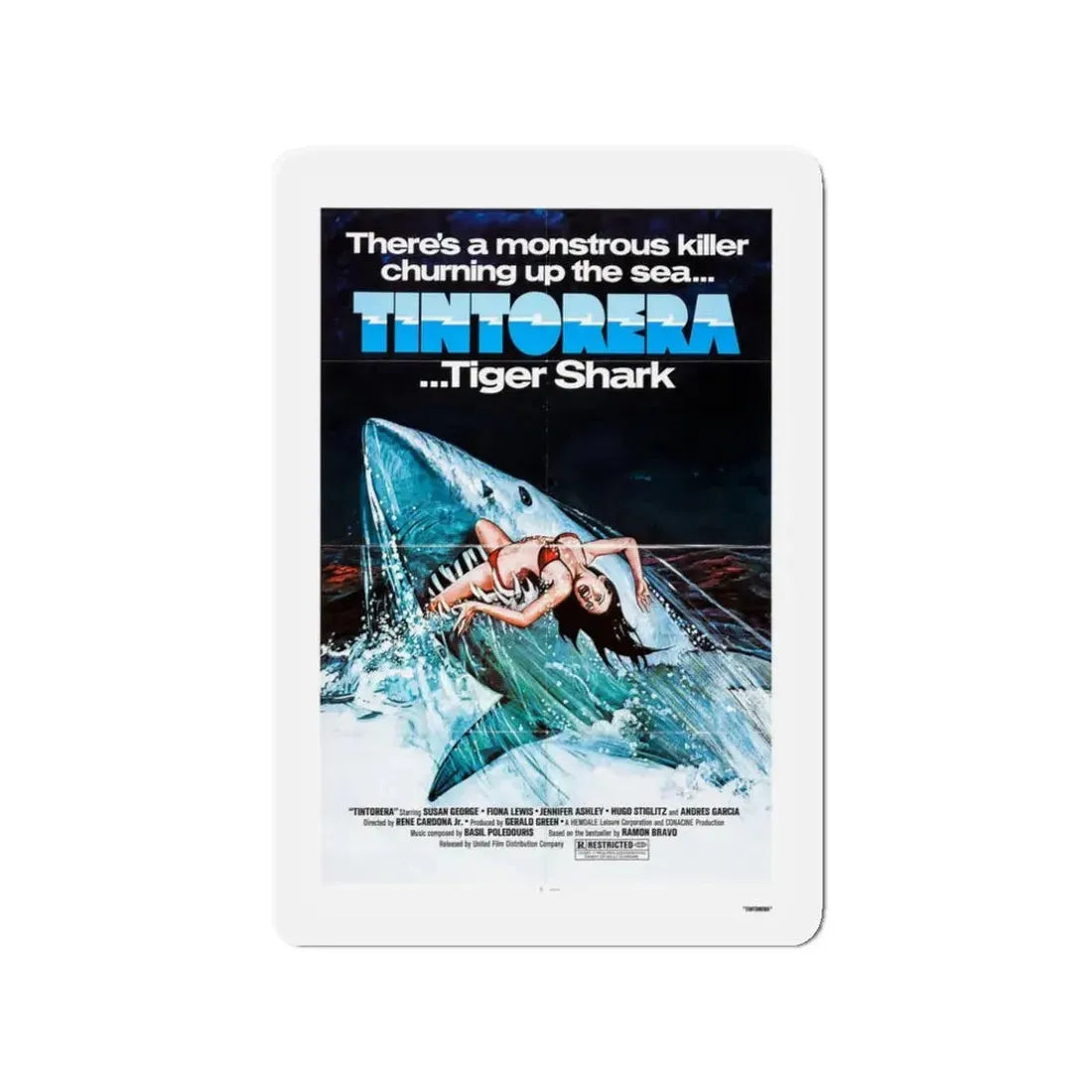 TINTORERA 1977 Movie Poster - Refrigerator Magnet 3 Inch - The Sticker Space