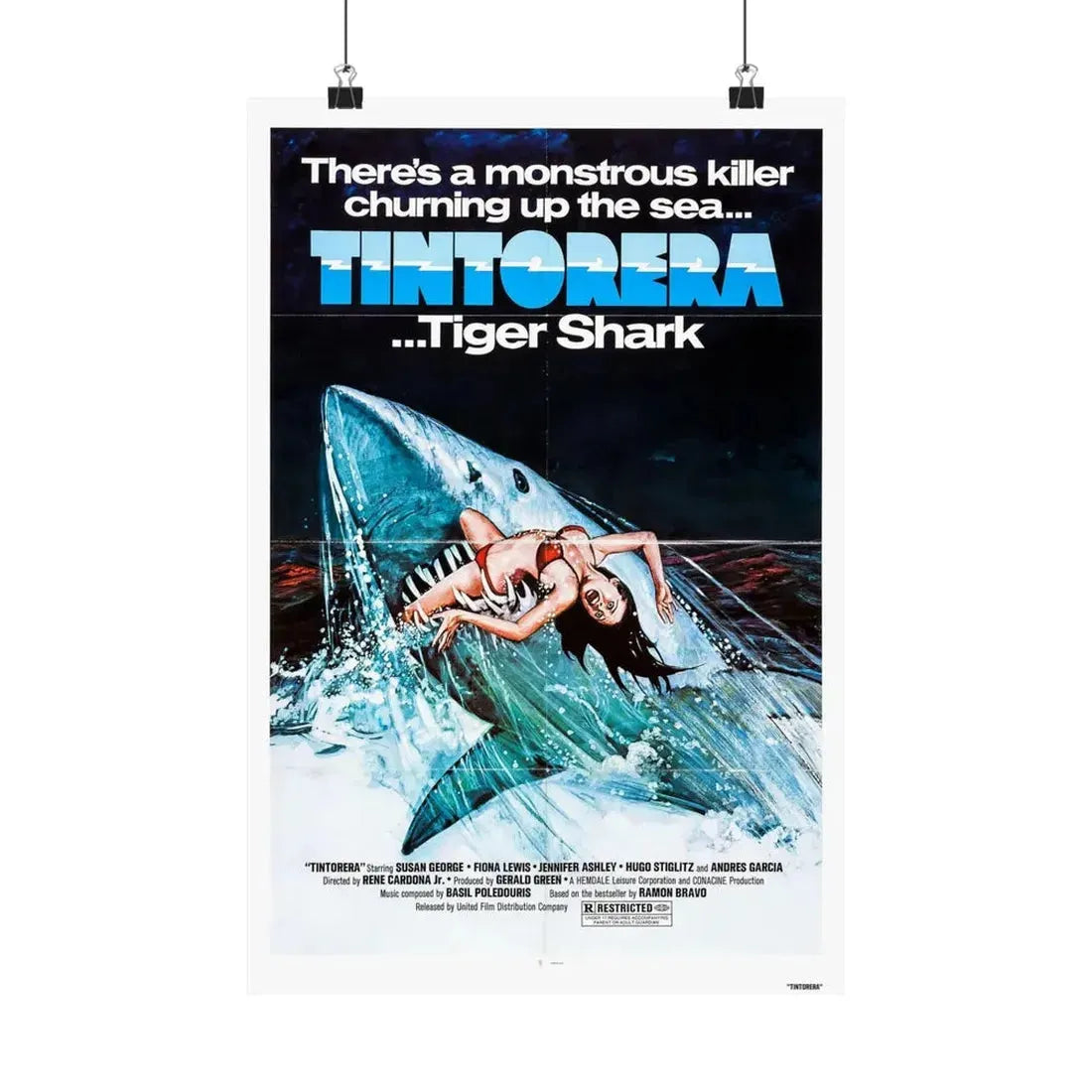 TINTORERA 1977 - Paper Movie Poster 12″ x 18″ Matte - The Sticker Space
